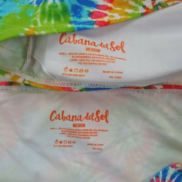 Cabana Del Sol Tie-Dye Swimwear 2-Piece Set Bikini Top & Bottoms NWT M - Picture 4 of 8
